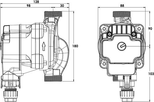 Circulateur chauffage et solaire 1''1/2 (40/49) - 180mm - Basse consommation - Somatherm